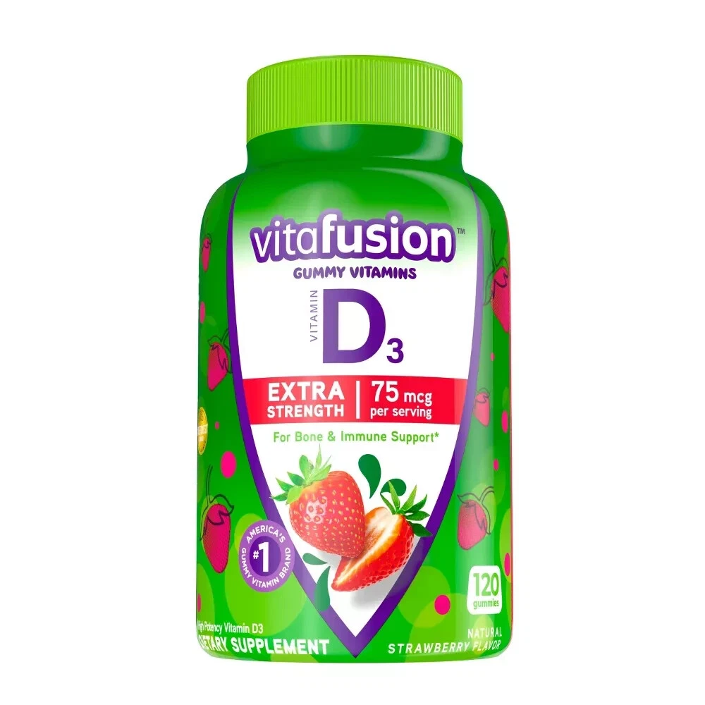 (2PK) Vitafusion Vitamin D3 75 mcg Bone&Immune Support, 120 Gummies 027917000282