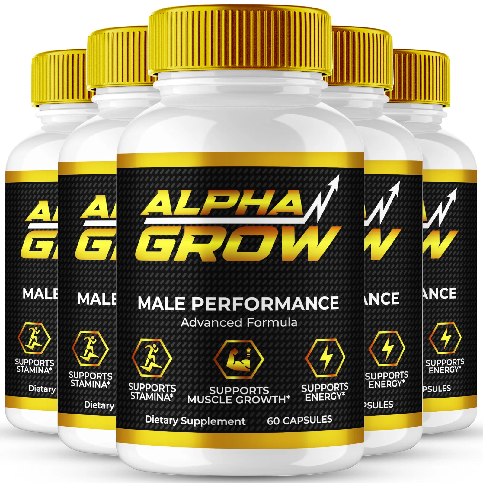 (5 Pack) Alpha Grow for Men, AlphaGrow Advanced Male Performance & Energy Pills