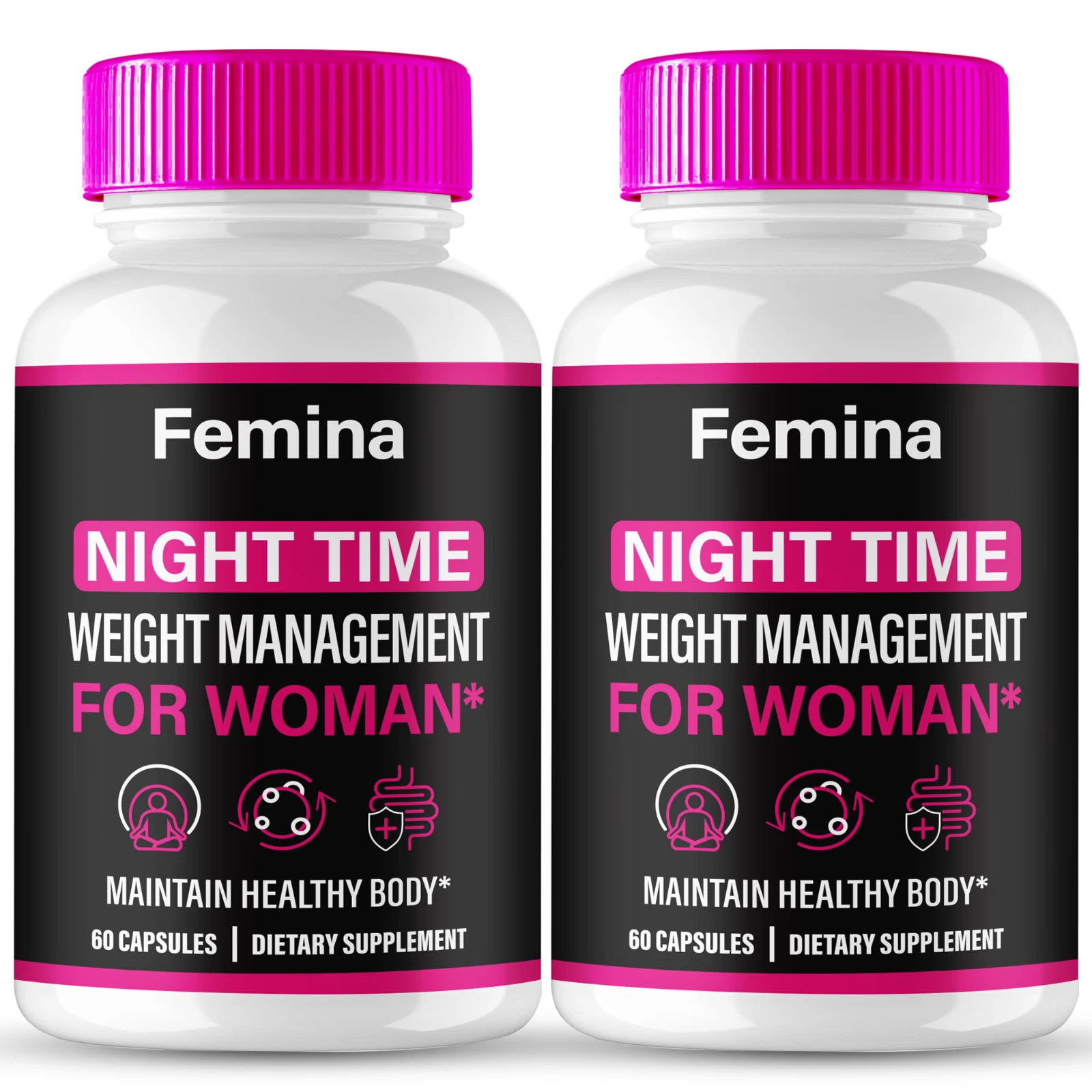 (2 Pack) Femina Nighttime Capsules, Supports Weight Loss Management Pills