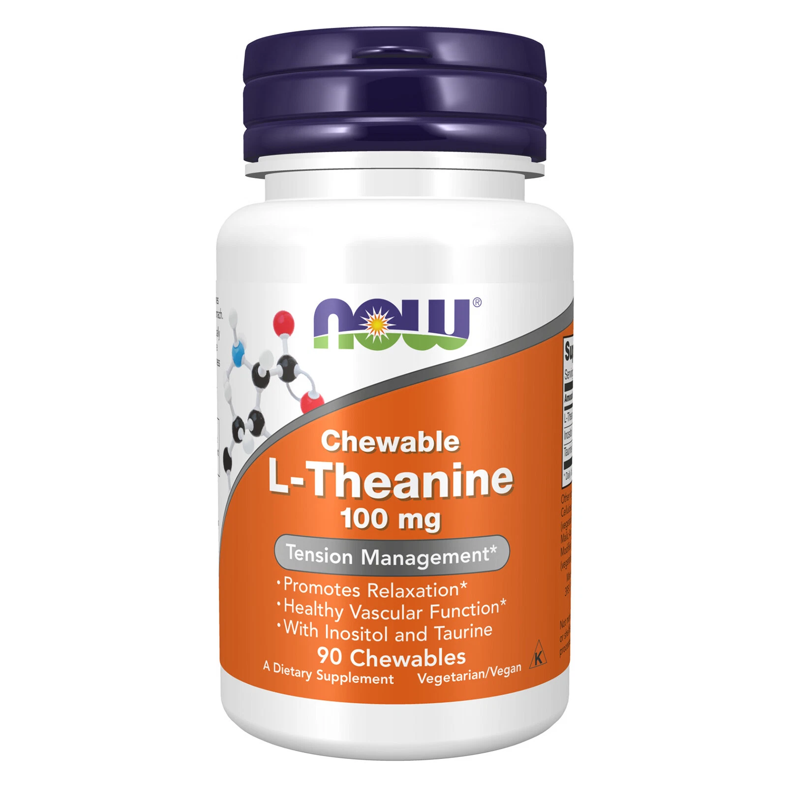 NOW FOODS L-Theanine 100 mg 90 Chewables