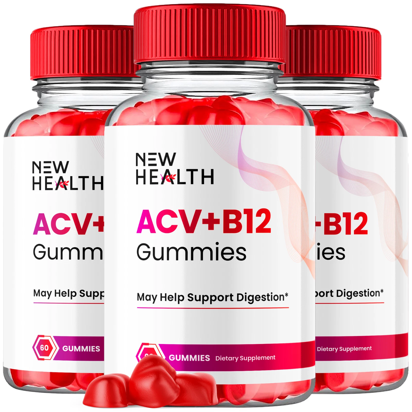 New Health Keto ACV Gummies Advanced Apple Cider Vinegar Gums 1000MG 180 Gummies