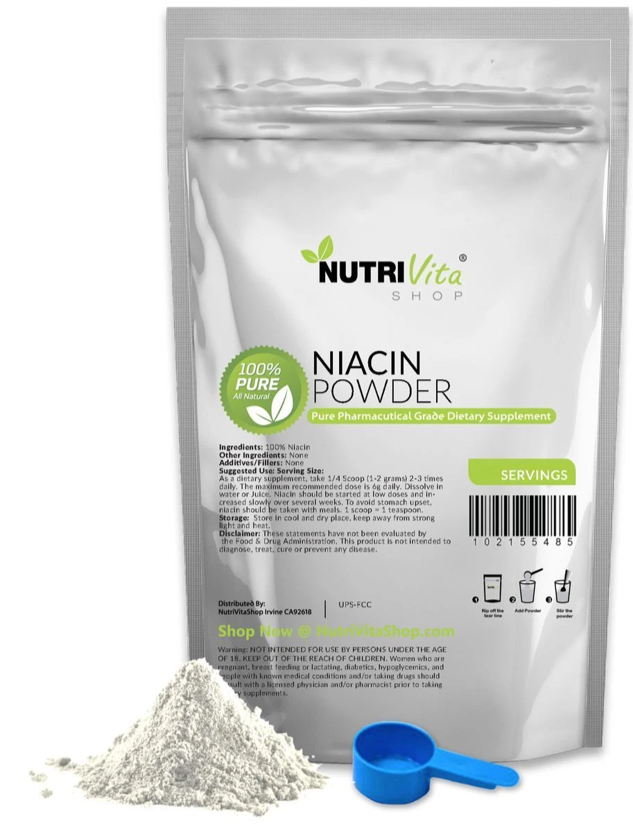 8.8oz (250g) 100% PURE NIACIN NICOTINIC ACID POWDER VITAMIN B3 CHOLESTEROL HEART