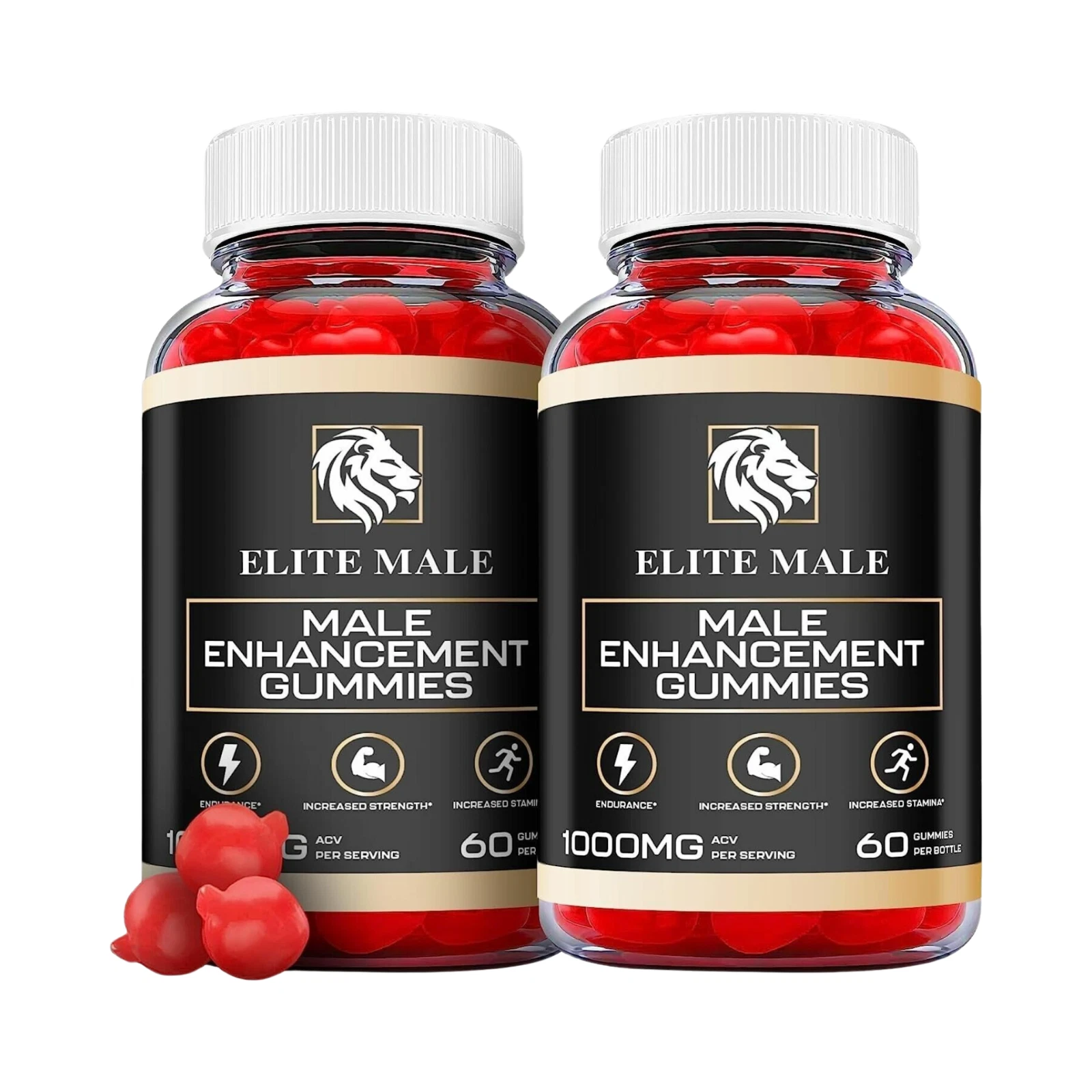 2-Pack Elite Male Gummies - All Natural Enhancement Support For Men -120 Gummies