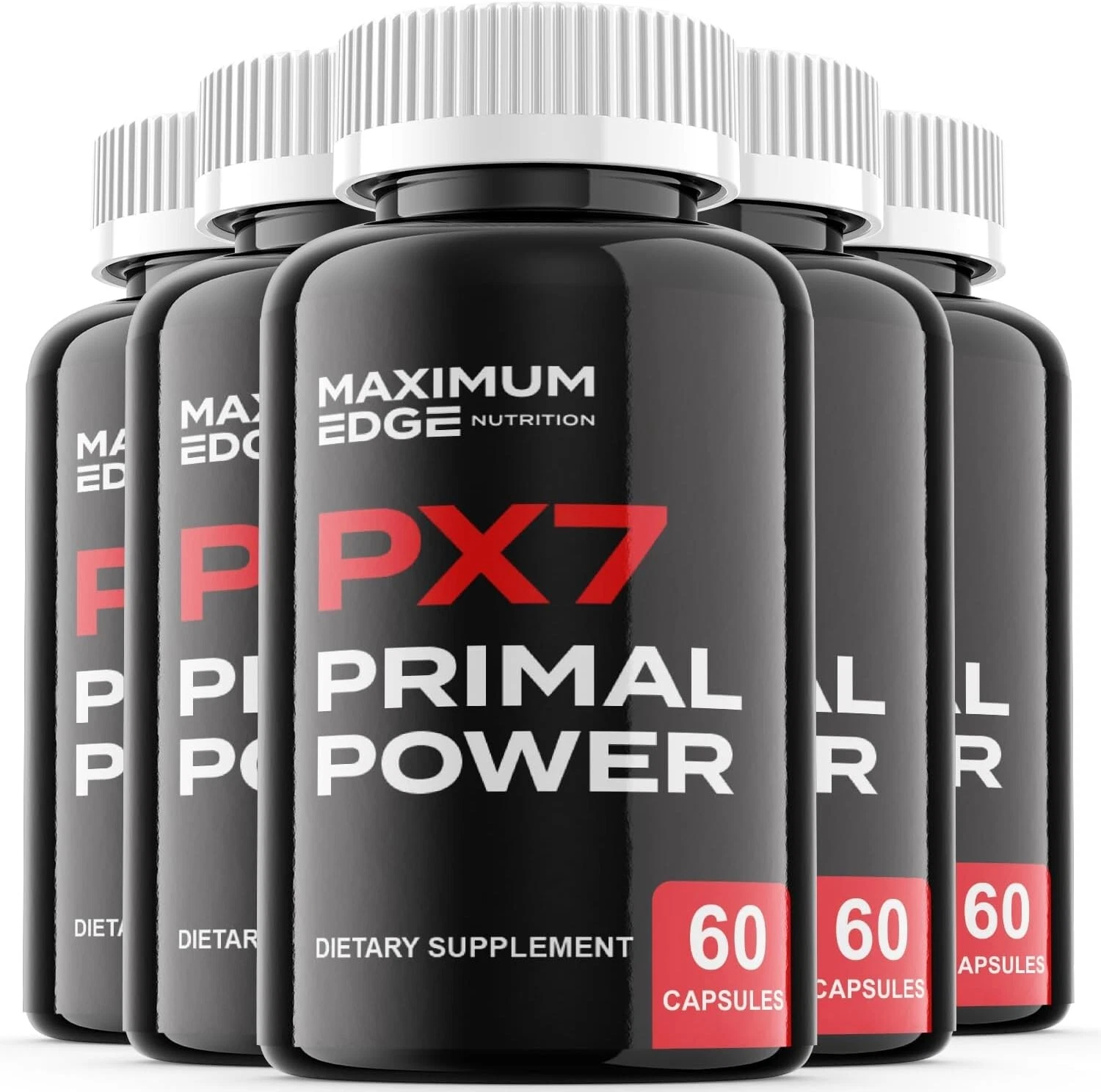 (5 Pack) PX7 Primal Power - Male Vitality Supplement Pills, Vegan - 300 Capsules