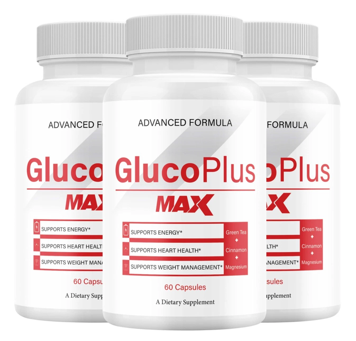 GlucoPlus Blood Optimizer Capsules, Max Strengtht, Gluco Plus Pills (3 Pack)
