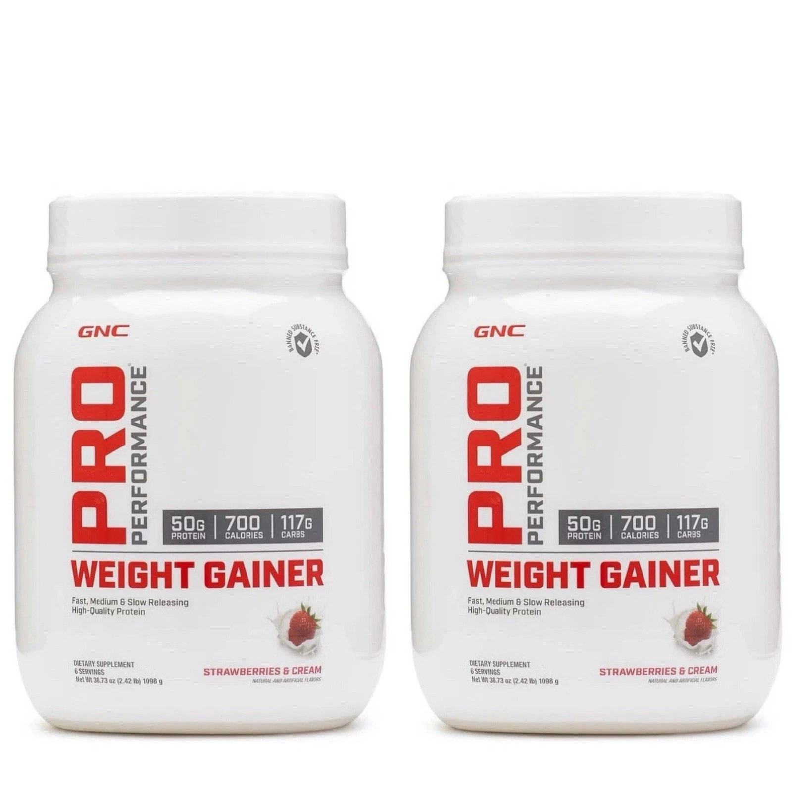 2 GNC Pro Performance Weight Gainer 50g Protein 700 Calories 2.42lbs 2026