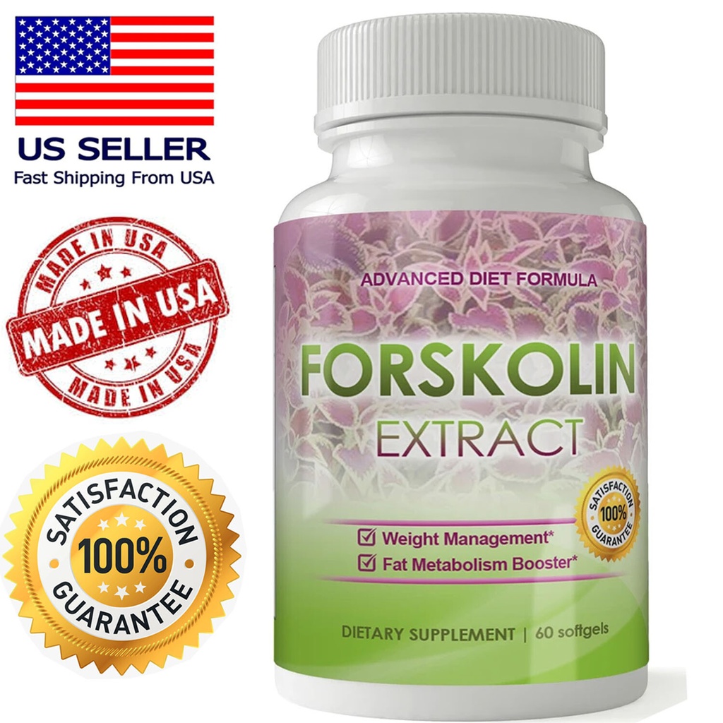 Forskolin Pure Extract Max Results 100% Capsules Diet Pill Softgels Burn Free