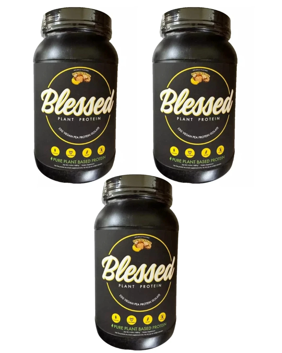 (3 Pack) Blessed Vegan Protein Powder Meal Replacement Protein Banana Bread