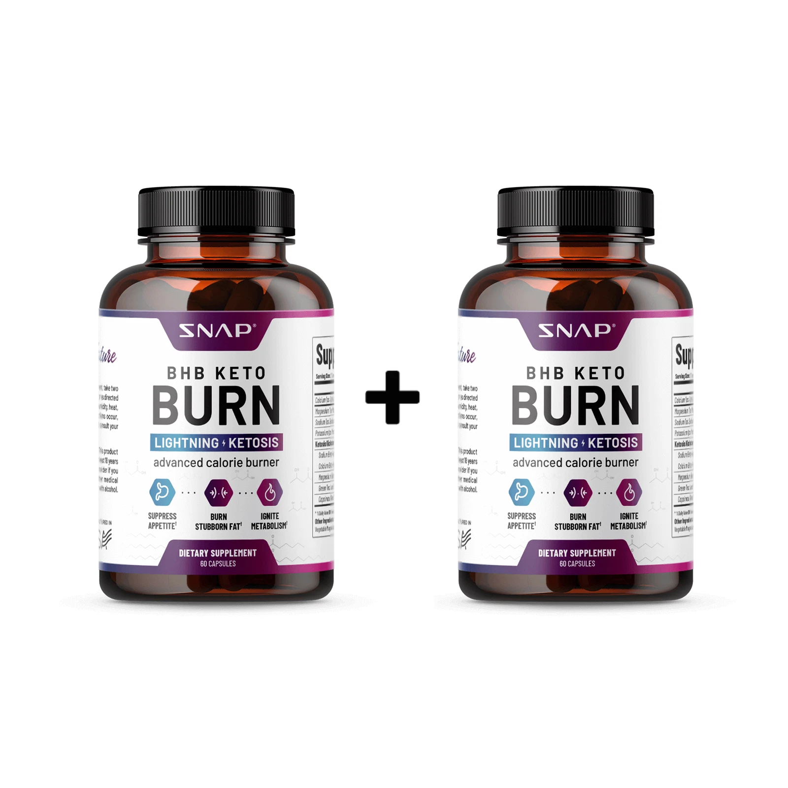 BHB Keto Diet Pills - Weight Loss Supplement Ketosis Burn Boost Energy - 2 Pack