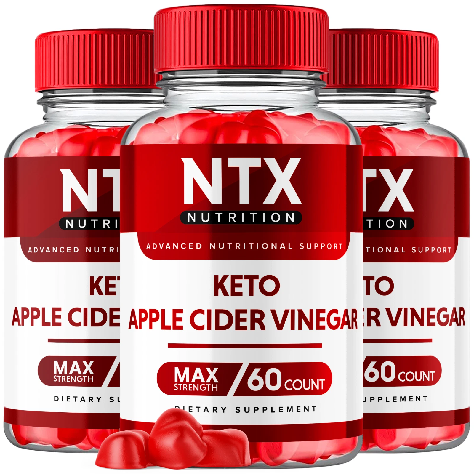 NTX Nutrition Keto Apple Cider Vinegar Gummies Max ACV Strength Supplement 180ct