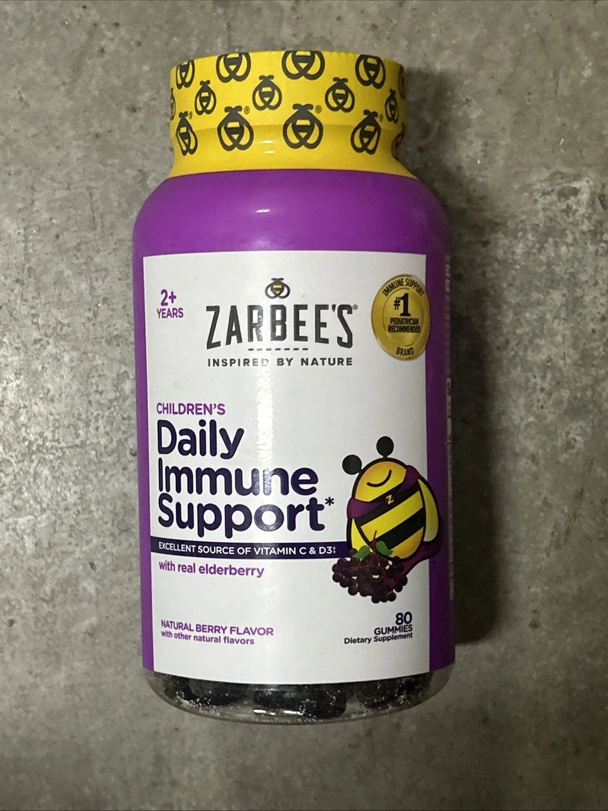 Zarbee's Children's Elderberry Immune Support with Vitamin C & Zinc (80 Ct)