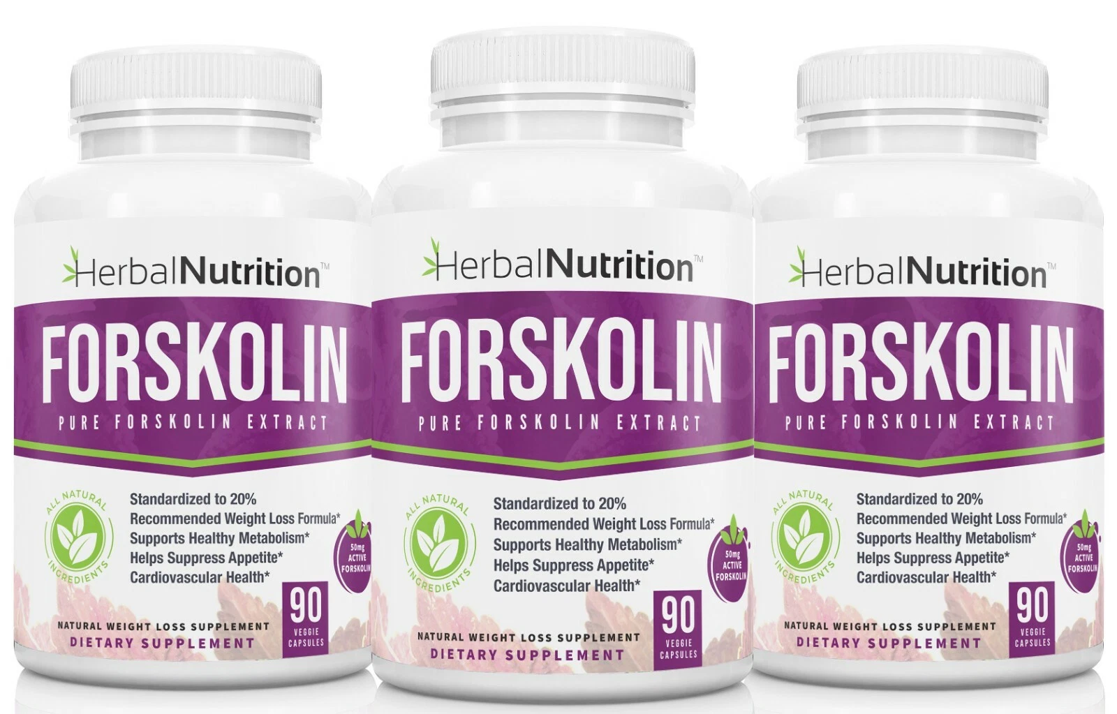 Pure Forskolin Weight Loss Supplement 250mg At 20%, 3 Pack, 270 CAPS! MFD USA