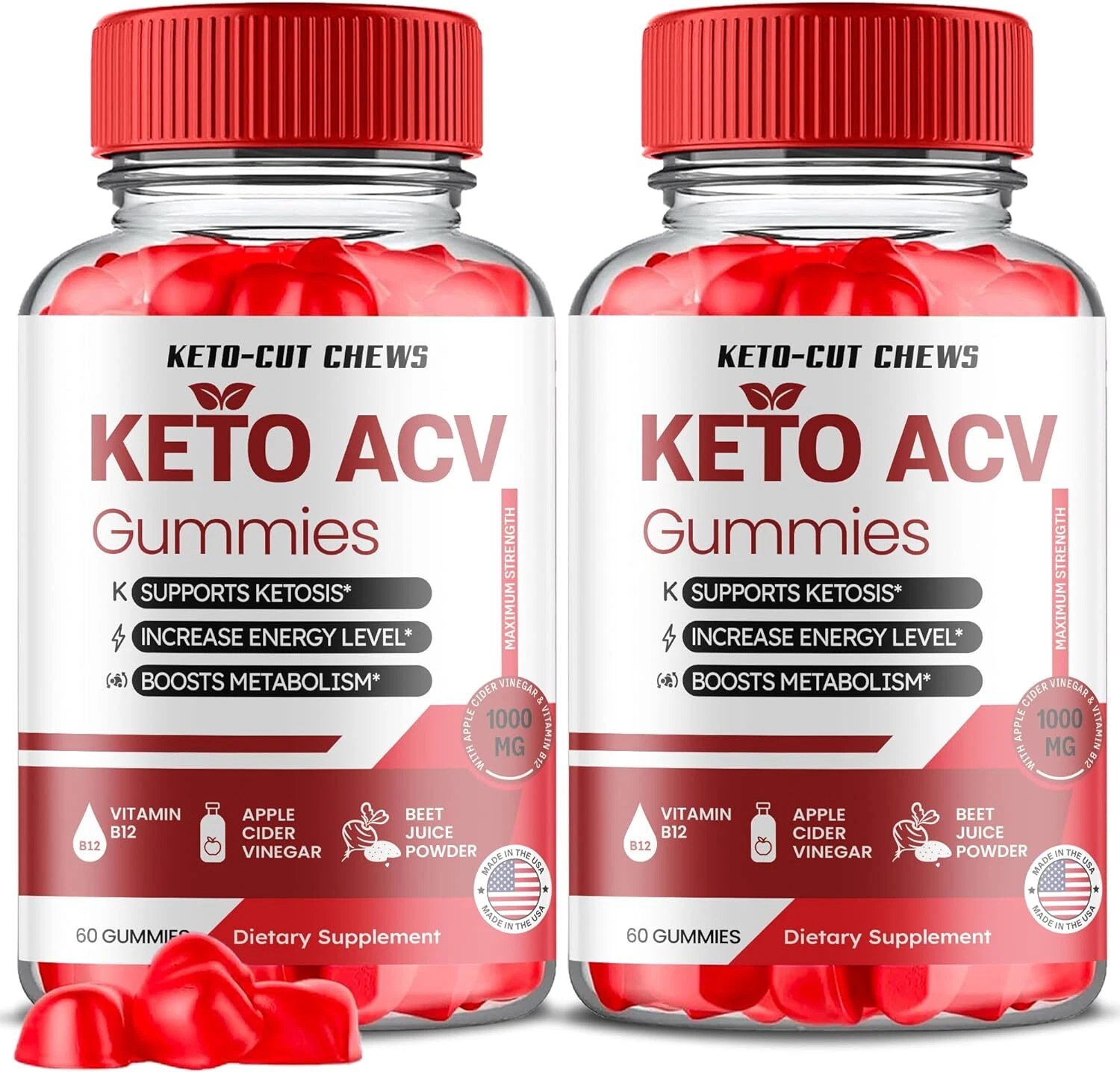 Keto Cut Chews Gummies - Keto Cut Chews ACV Gummys Weight Loss ORIGINAL - 2 Pack