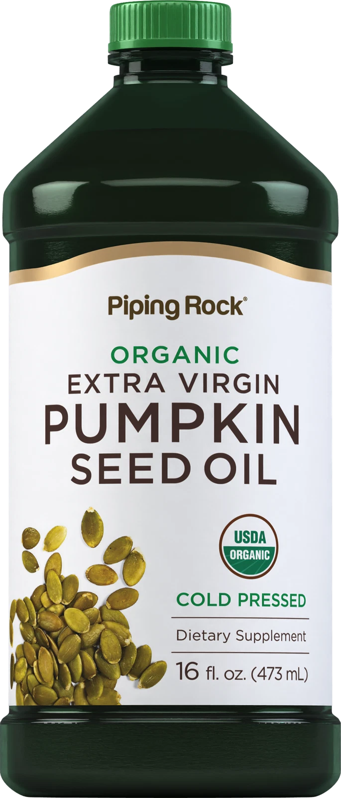 Pumpkin Seed Oil | 16oz | Cold Pressed | Extra Virgin | Non-GMO | by Piping Rock