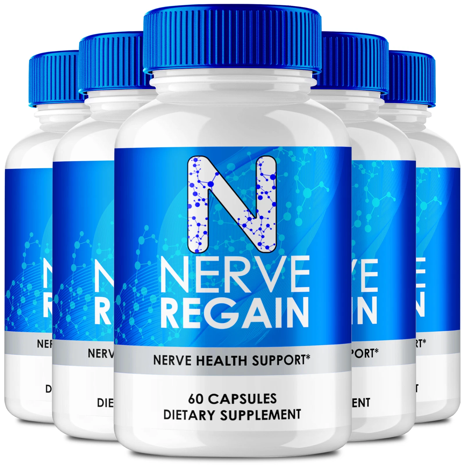 (5 Pack) Nerve Regain Pills, Premium NerveRegain Nerve Support Formula Capsules