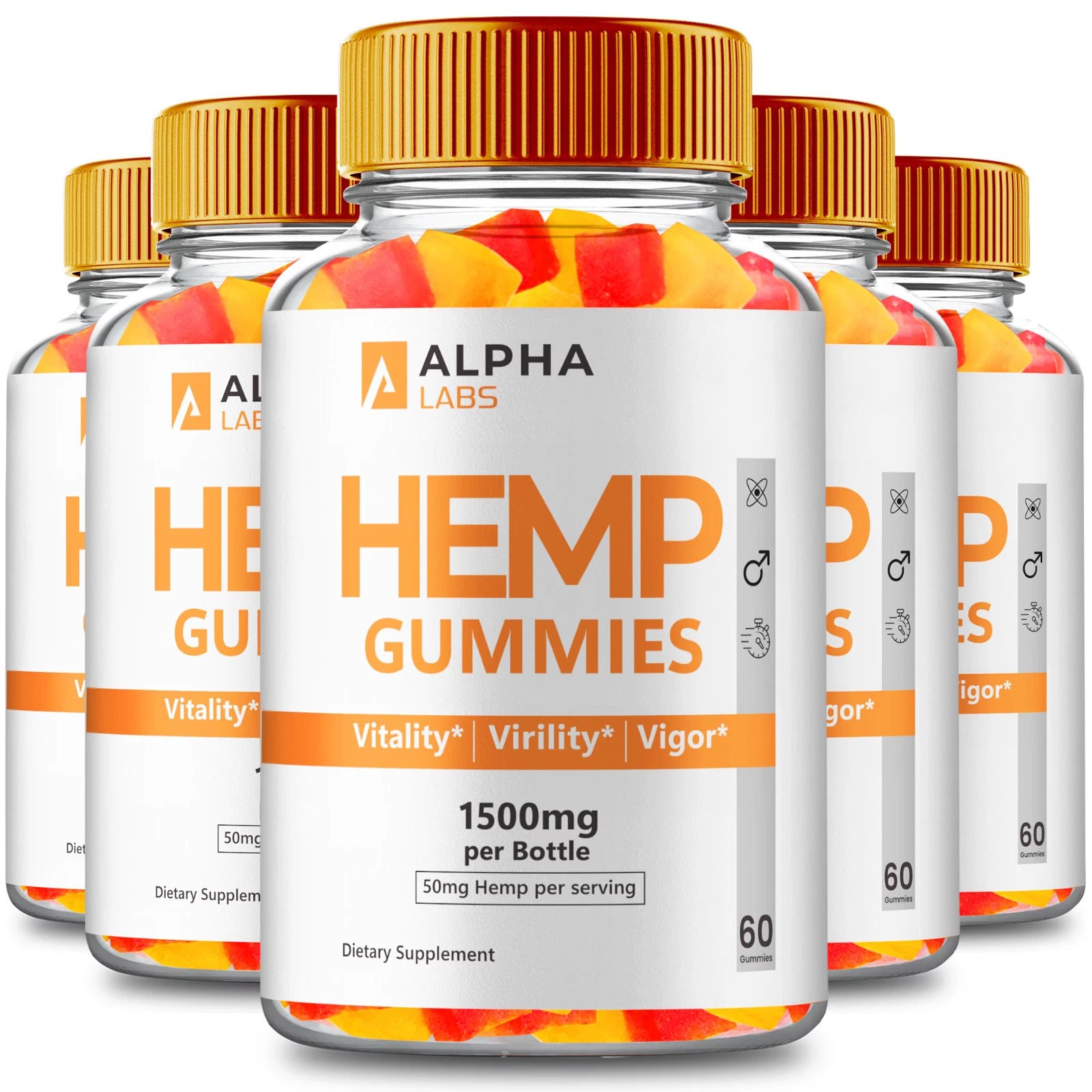 (5 Pack) Alpha Labs Gummies, AlphaLabs Health Support Gummies (300 Gummies)