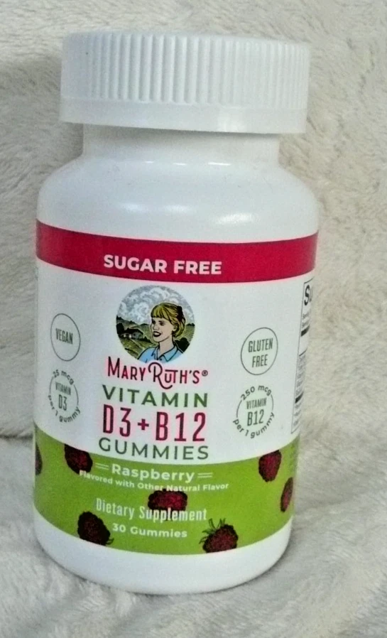 Sealed Mary Ruth's Kids Vitamin D3 & B12 30 Gummies with Raspberry Sugar Free