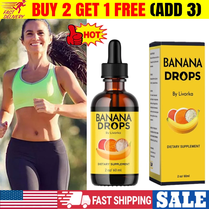 60ml Banana Drops Supplement Extract Liquid - Burn Drops All Natural New~~