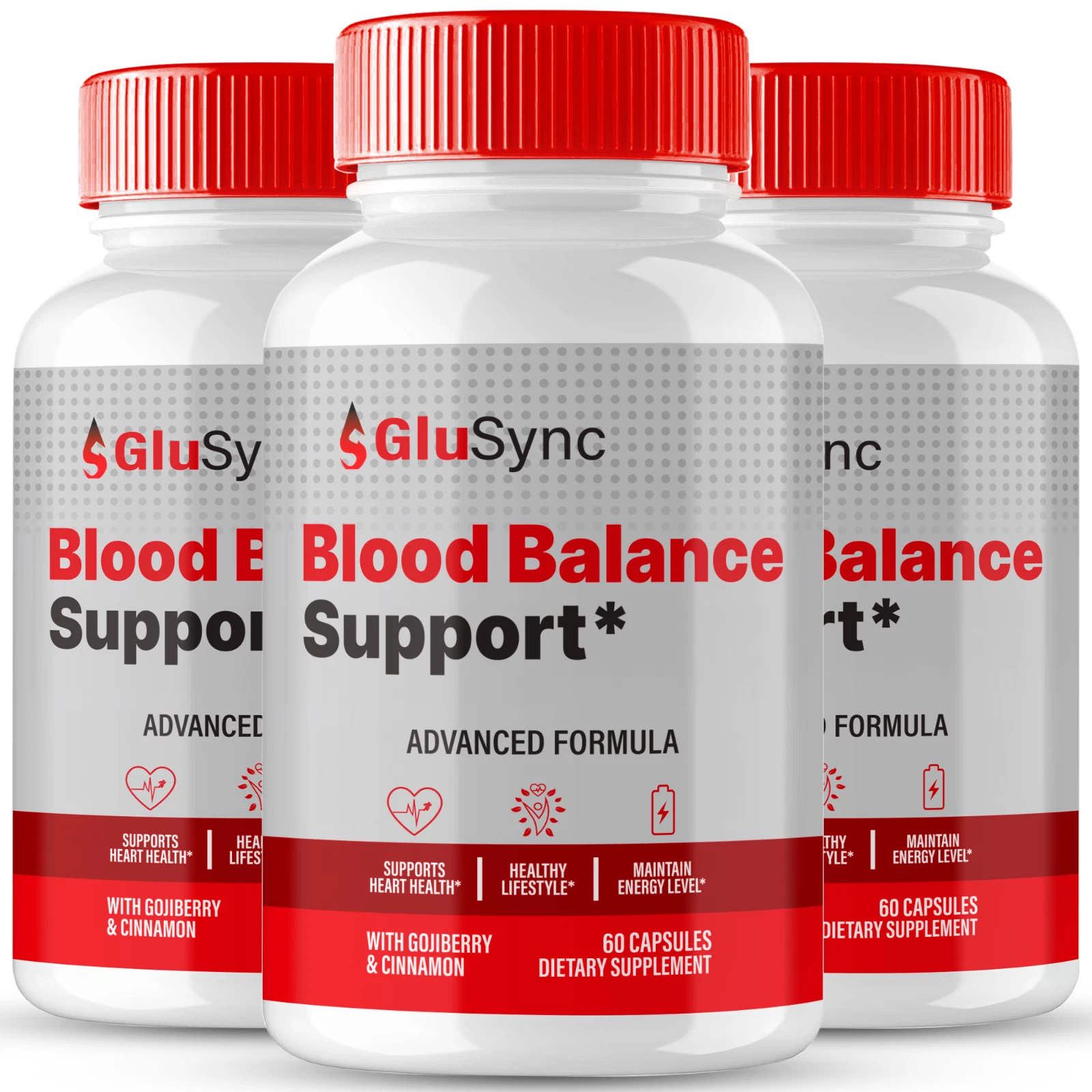 (3 Pack) GluSync Blood Health Pills for Balanced Sugar & Pressure Levels
