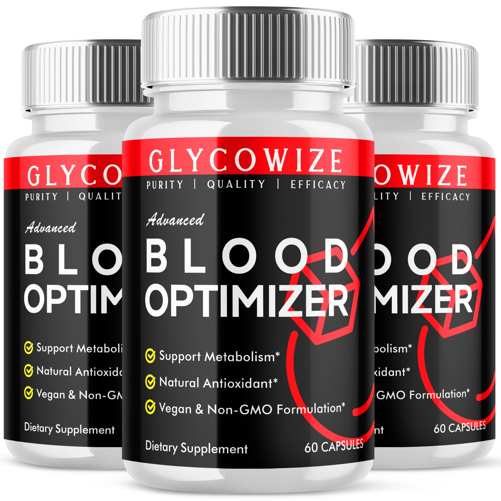 Glycowize Advanced Blood Optimizer Pills Natural Glycogen Support 180 Capsules