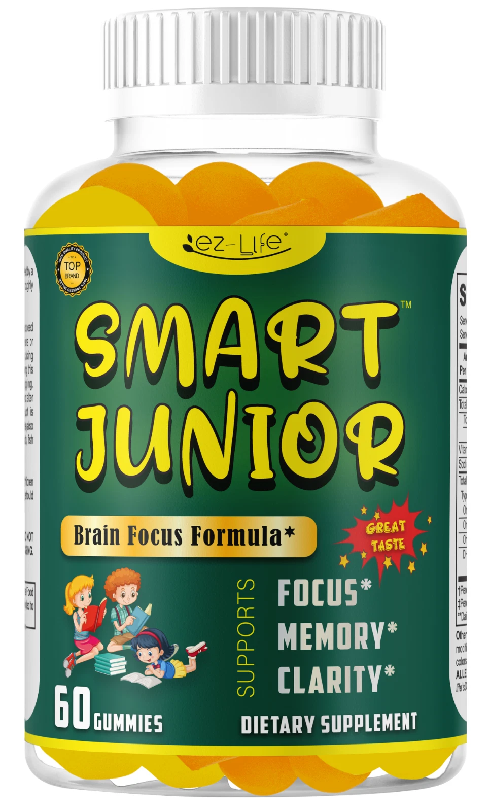 Omega 3 Gummies for Kids – Brain Booster, Focus Support & DHA Supplement-60ct