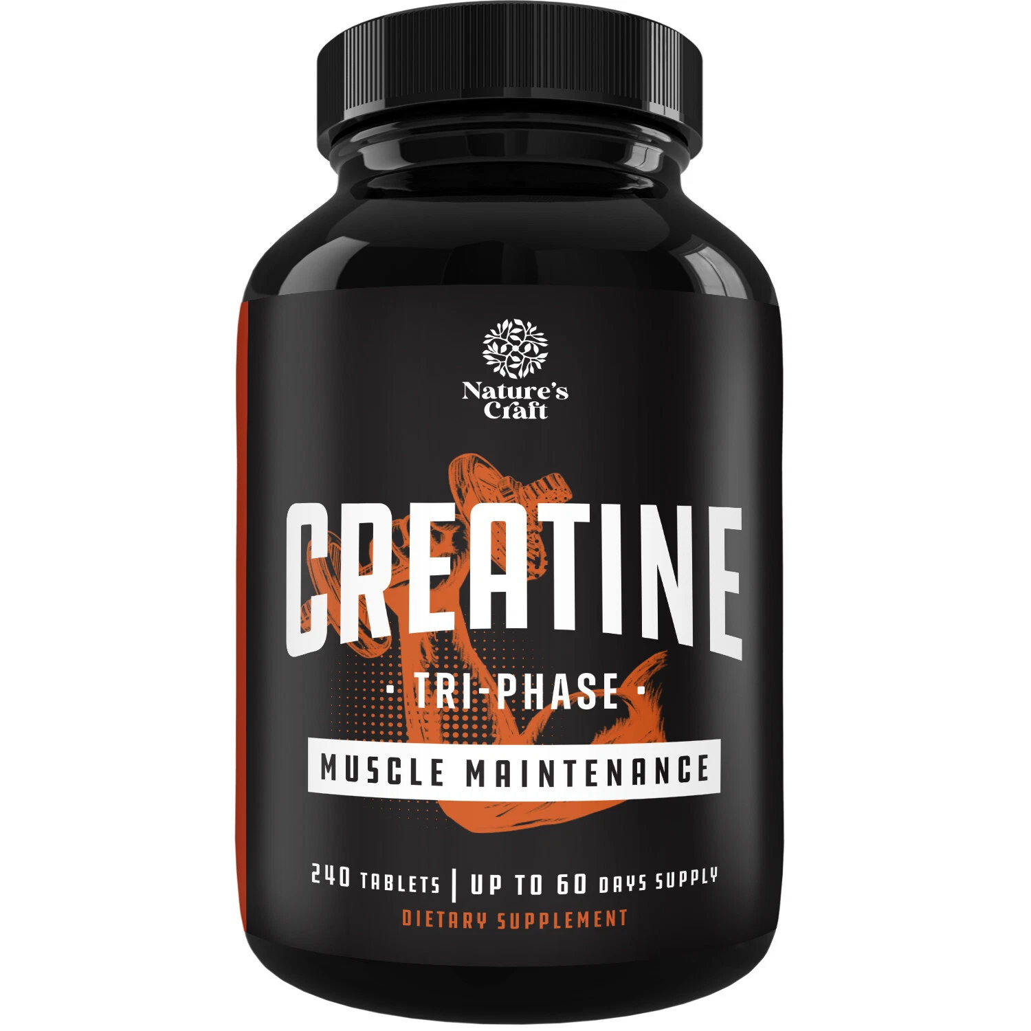 High Strength Tri Phase Creatine Pills - Muscle Mass Gainer and Recovery 240ct