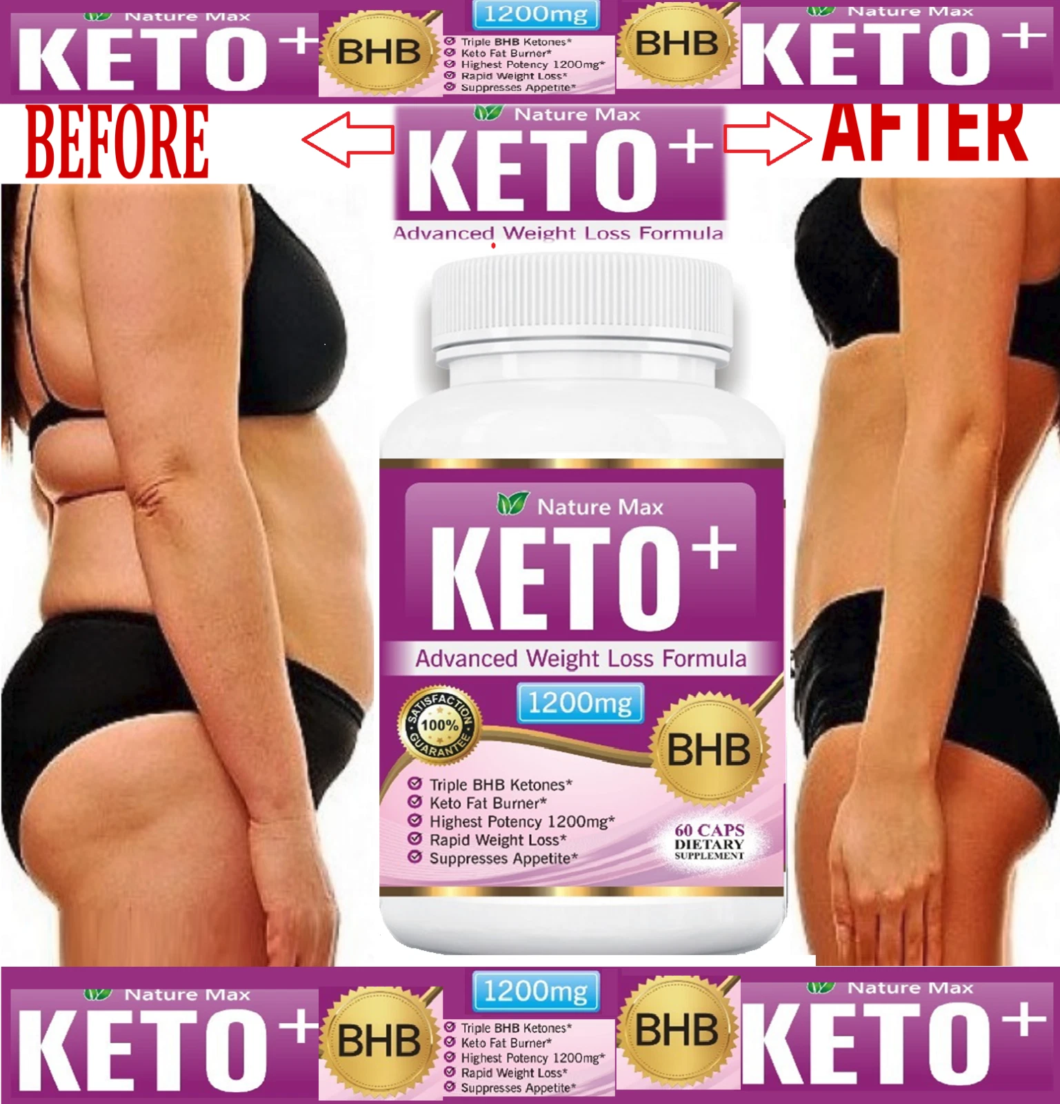 Keto Plus Diet Weight Loss Pills Advance Formula Keto BHB Fat Burner Supplement