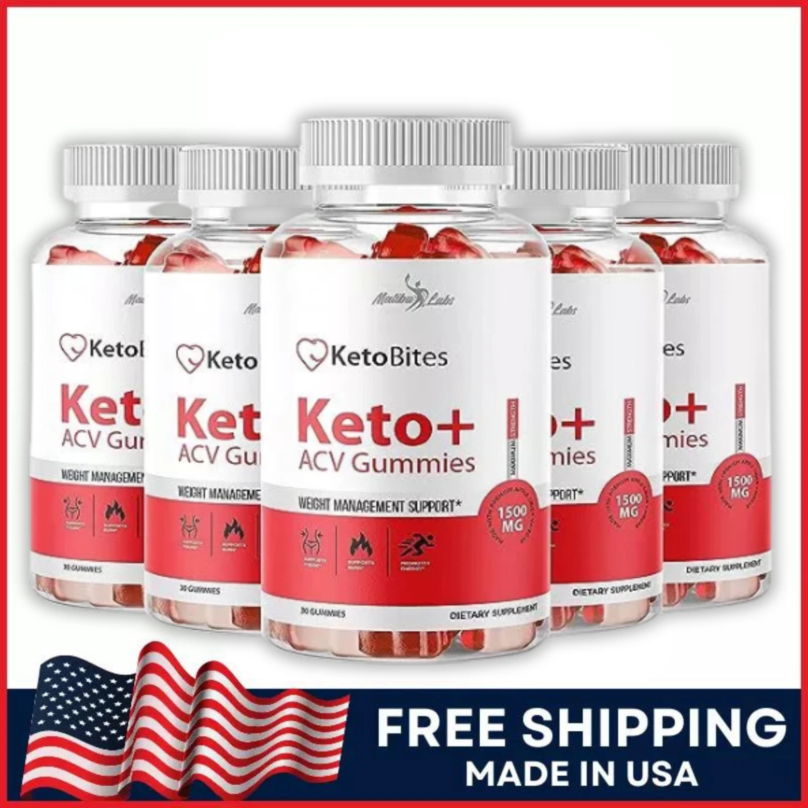 KetoBites ACV Apple Cider Vinegar Gummies Weight Loss - 1500mg (150-Day Supply)