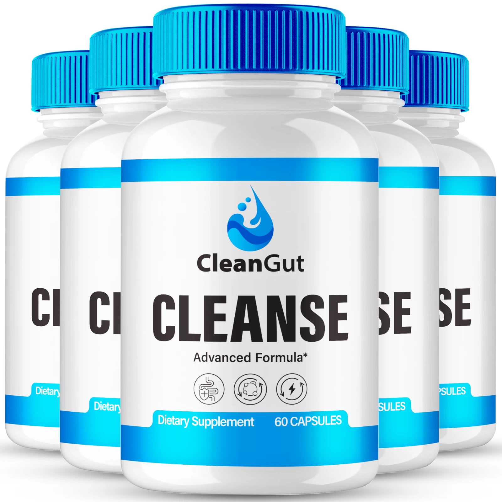 (5 Pack) Clean Gut Capsules for Advanced Probiotic and Gut Health Support Pills