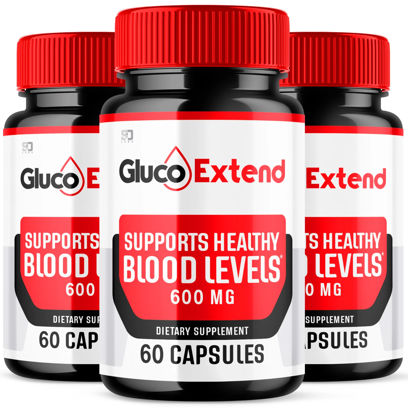 (3 Pack) Gluco Extend Pills, Blood Sugar Health Support Formula, 180 Capsules