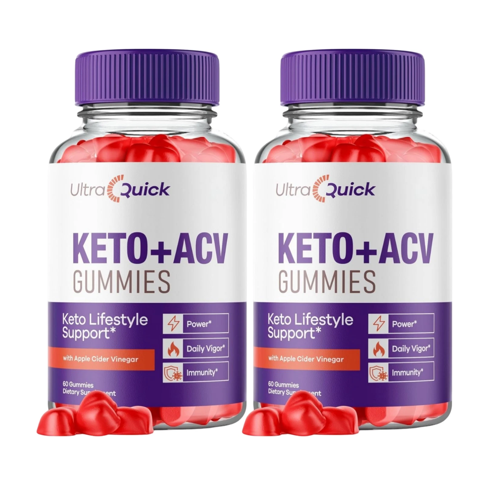 2-Pack Ultra Quick Keto ACV Gummies for Advanced Weight Loss 120 Gummies