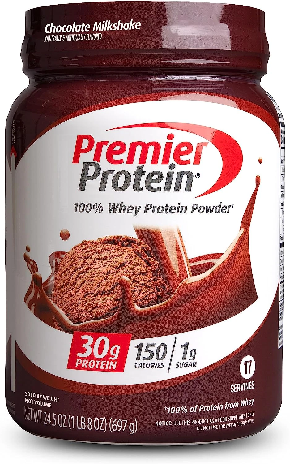 Premier Protein Powder - Chocolate Milkshake, 30g Protein, Keto-Friendly, 17 Ser