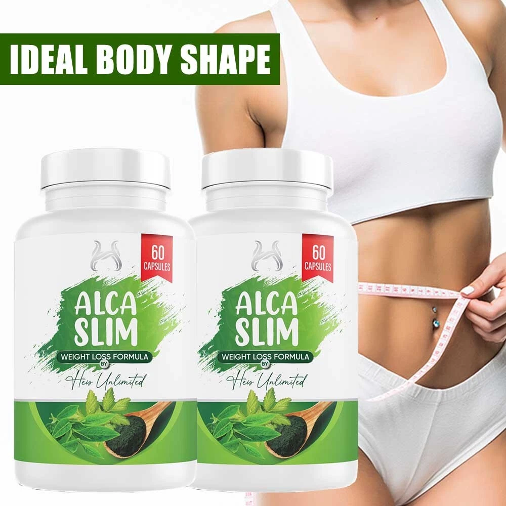 Alcaslim Natural Weight Loss Pills – 2 Pack Fat Burner & Body Shaper Supplement