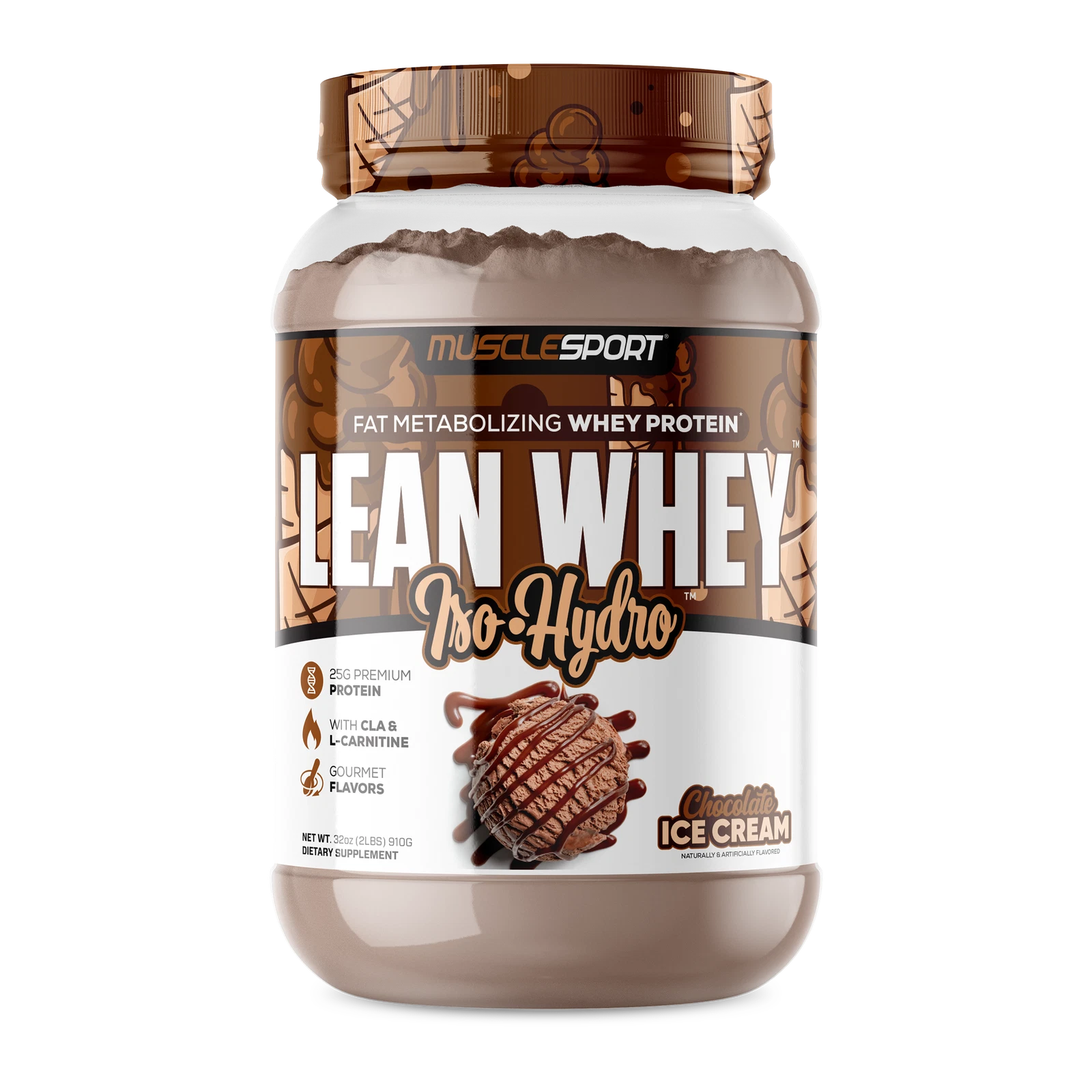 MUSCLESPORT Lean Whey Iso-Hydro Protein - Chocolate Ice Cream (26 Servings)