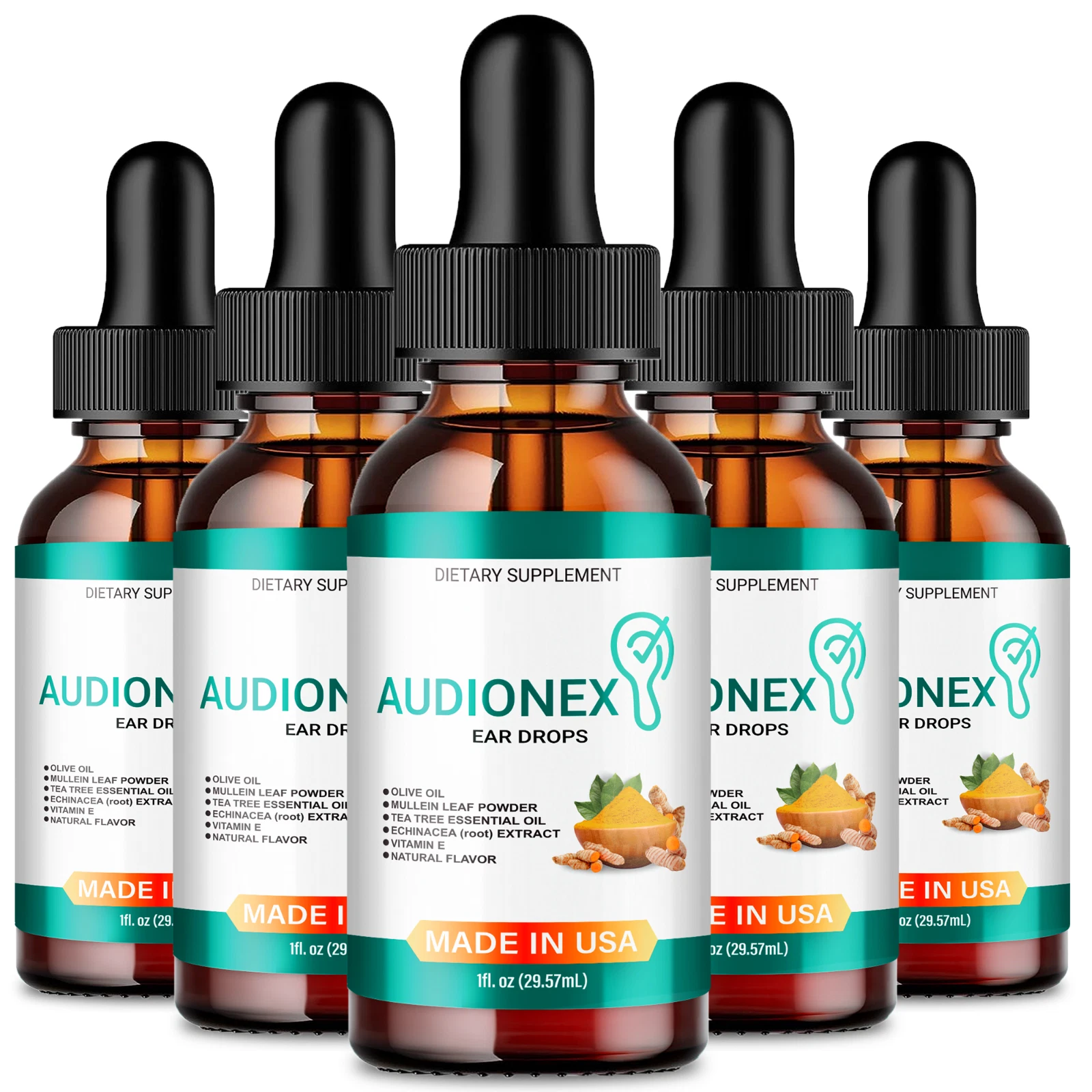 Audionex Liquid Drops for Tinnitus, Relief for Ringing Ears Drops (5 Bottle)