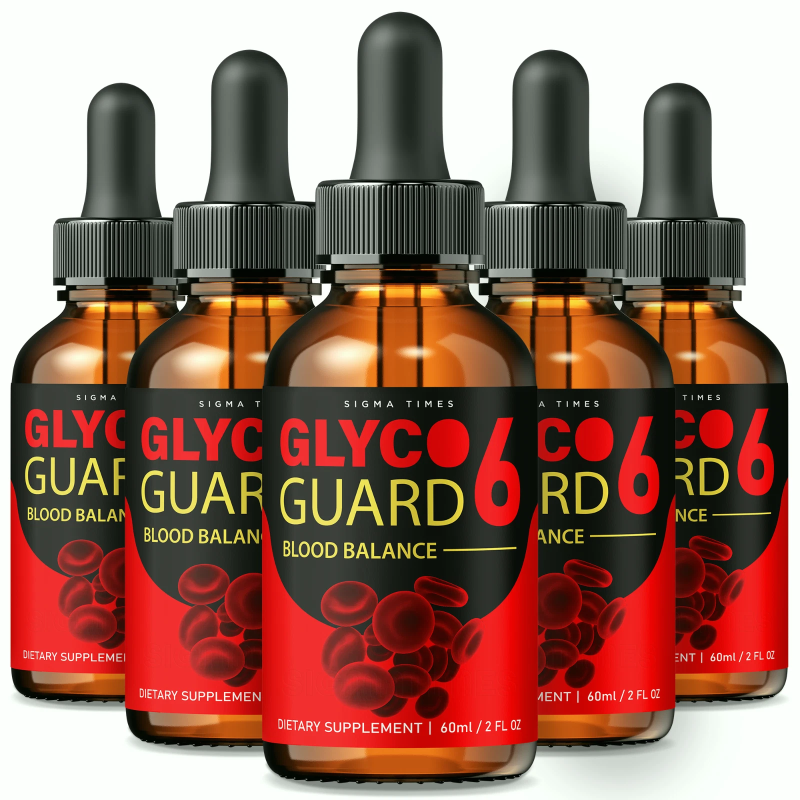 (5 Pack) Glyco Guard 6 Drops, Advanced Blood Health Support Formula