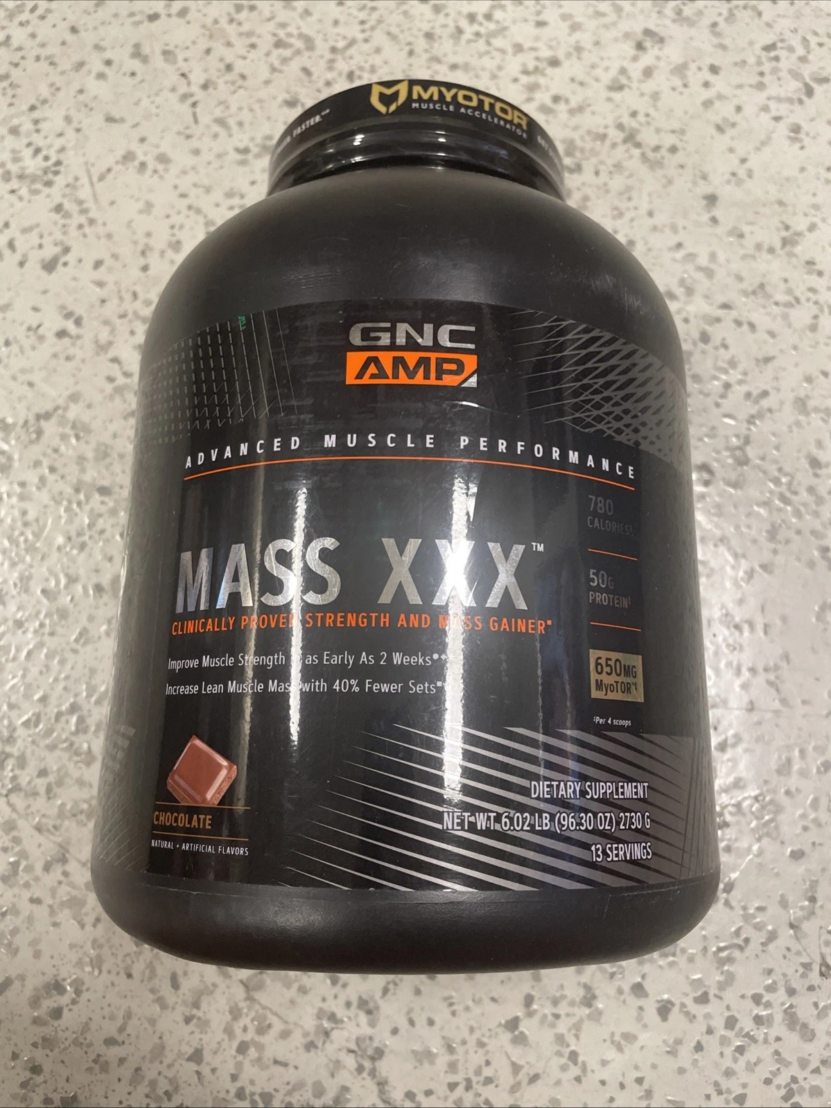 GNC AMP Mass XXX Protein Powder Mass Gainer 6Lbs Chocolate Exp: 02/26