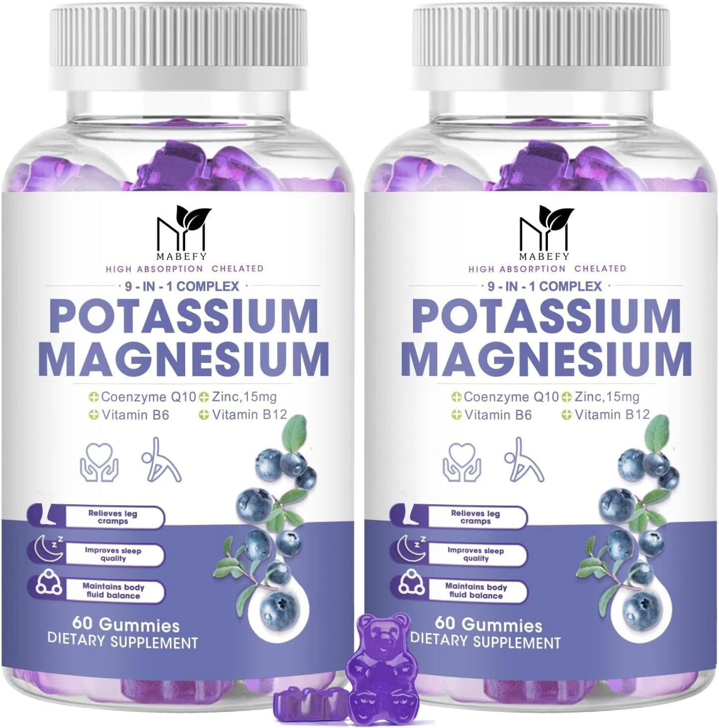 Potassium Magnesium Gummies SugarFree Potassium Gummies with Magnesium (2 Pack)