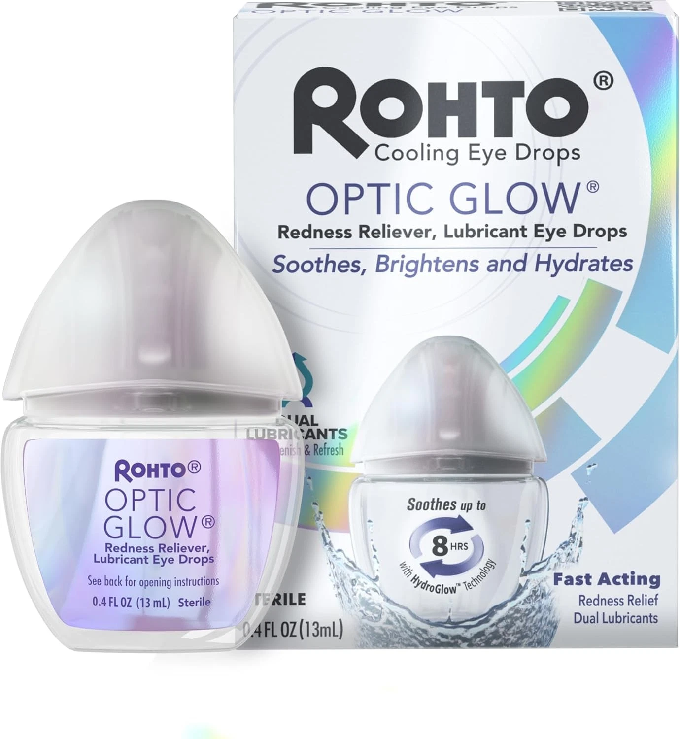 Rohto Optic Glow Whitening, Lubricant Eye Drops, Whitens, Brightens, and...