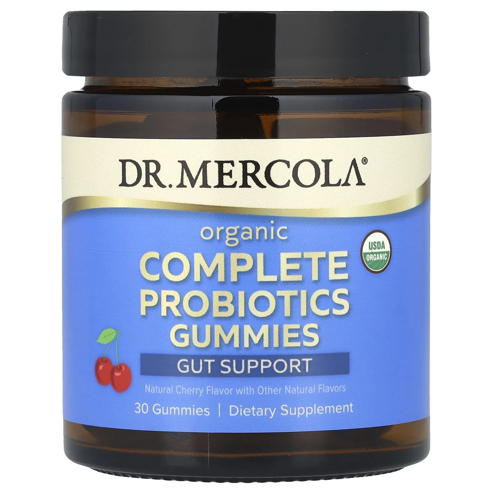 2 X Dr. Mercola, Organic Complete Probiotics Gummies, Natural Cherry, 5 Billion
