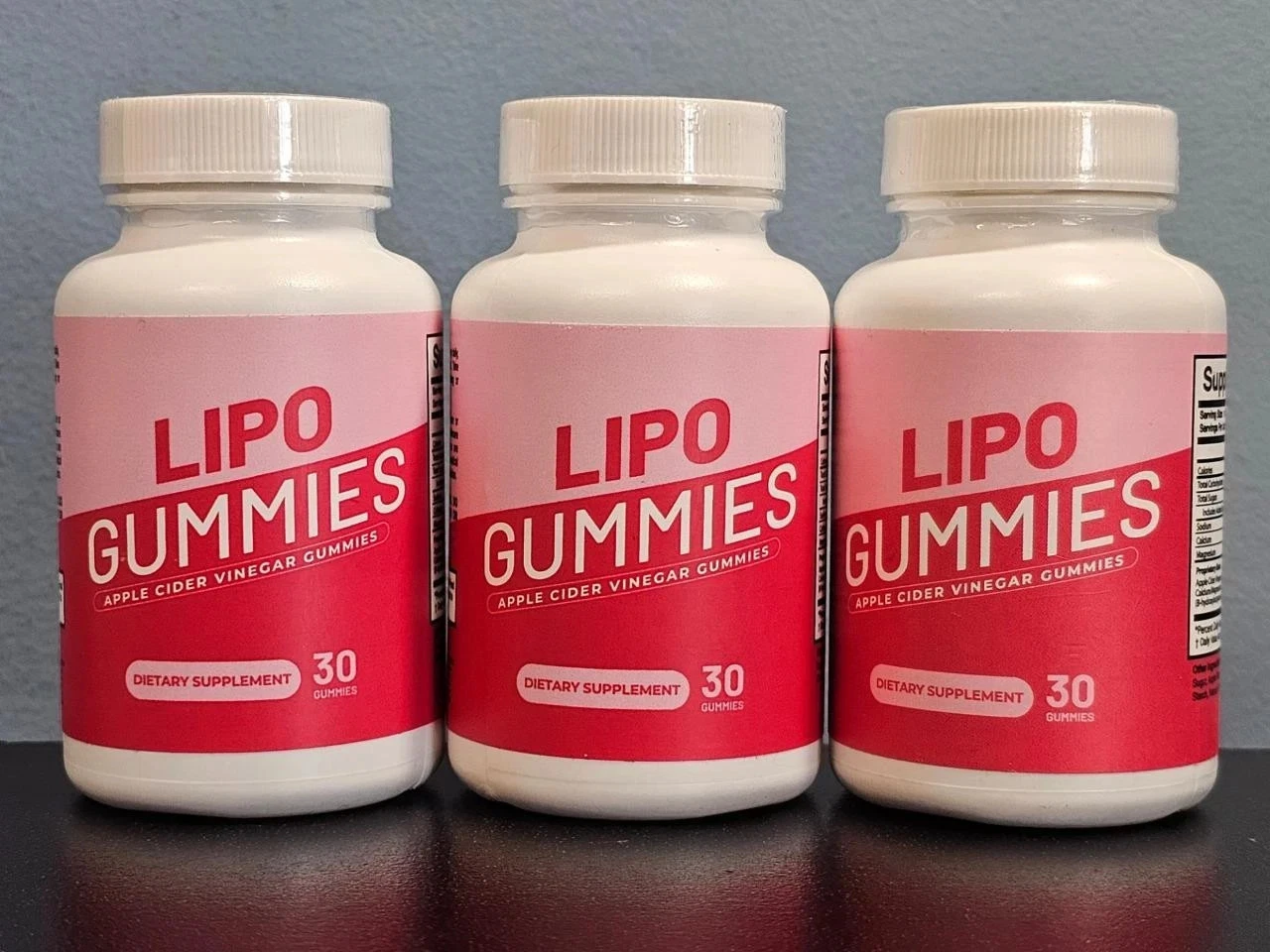 3 x Lipo Gummies Apple Cider Vinegar Gummies 30 Count Each New/Sealed!
