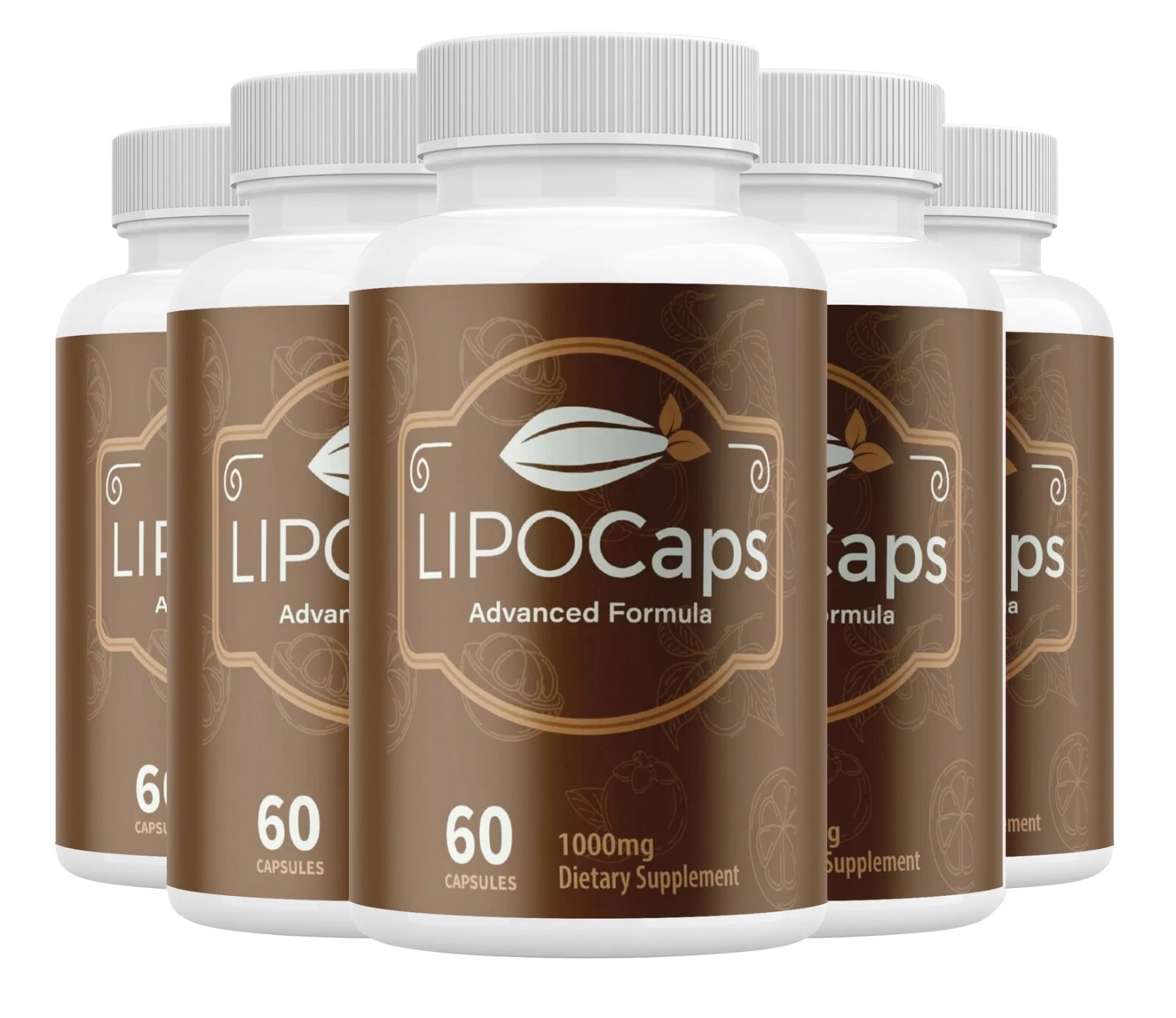 (5 Pack) Lipocaps Advanced Weight Loss Capsules for Burning Excess Belly Fat