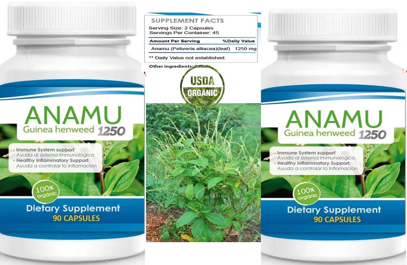 180Caps ANAMU 1250mg Circulatory System Low Sugar support 100% 180 cap