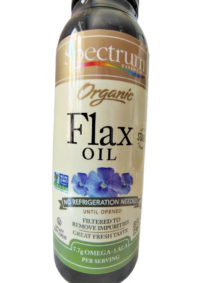 SPECTRUM Organic Flax Oil, 8oz, BB 8/25, Lot of 7