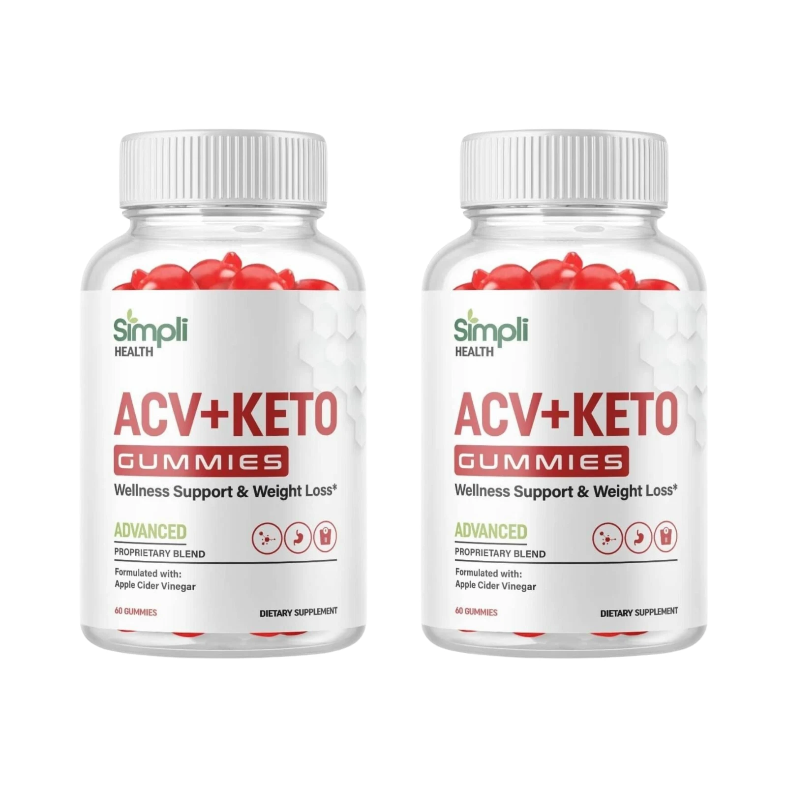 2-Pack Simpli Health Keto ACV Gummies, Simpli Health Keto Gummies - 120 Gummies