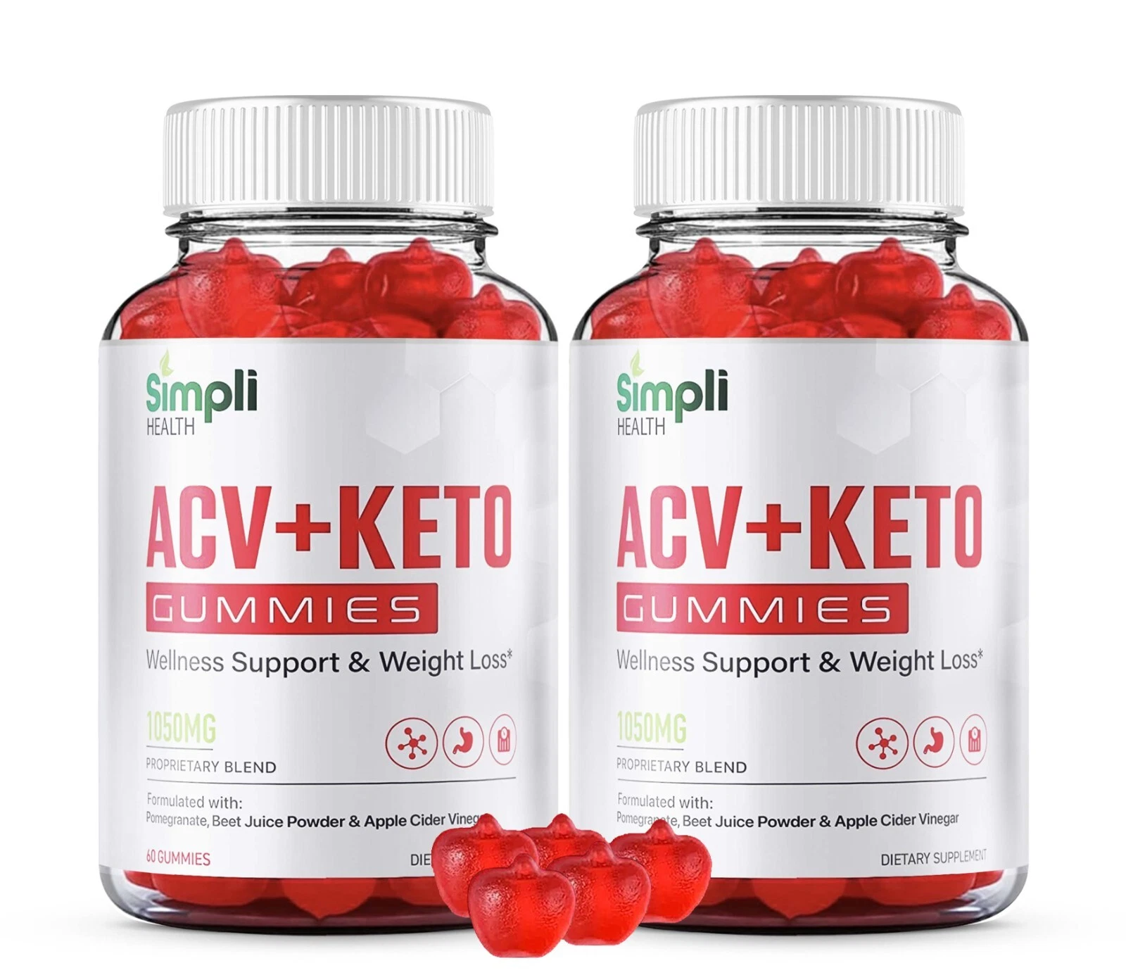 Simpli Health ACV Keto Chew Gummies Weight Loss Supplement (120 Gummies) 2-Pack