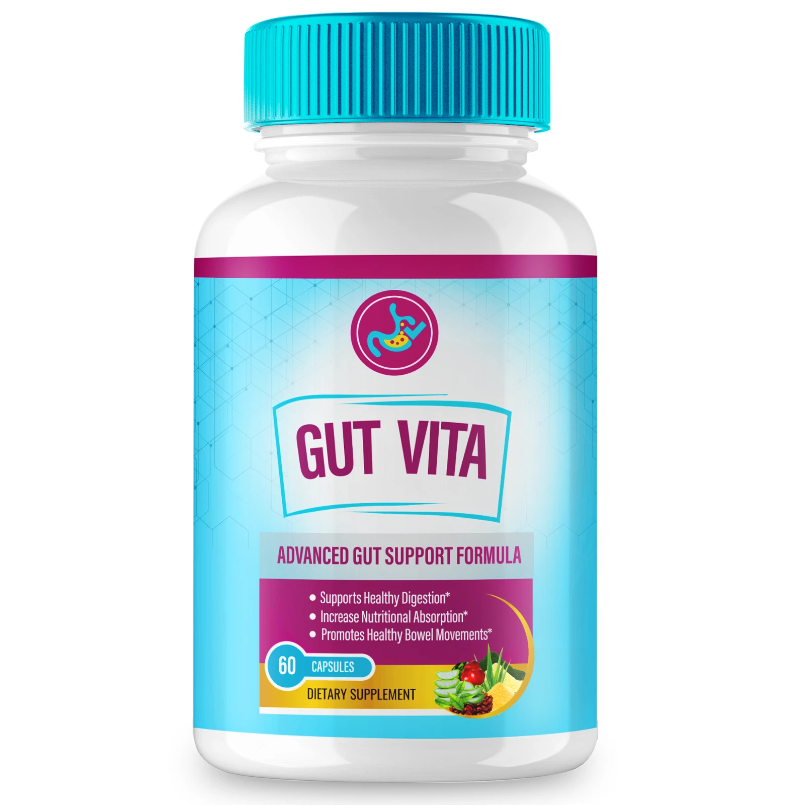 Gut Vita Probiotics Capsules, Digestive Health Support (60 Capsules)
