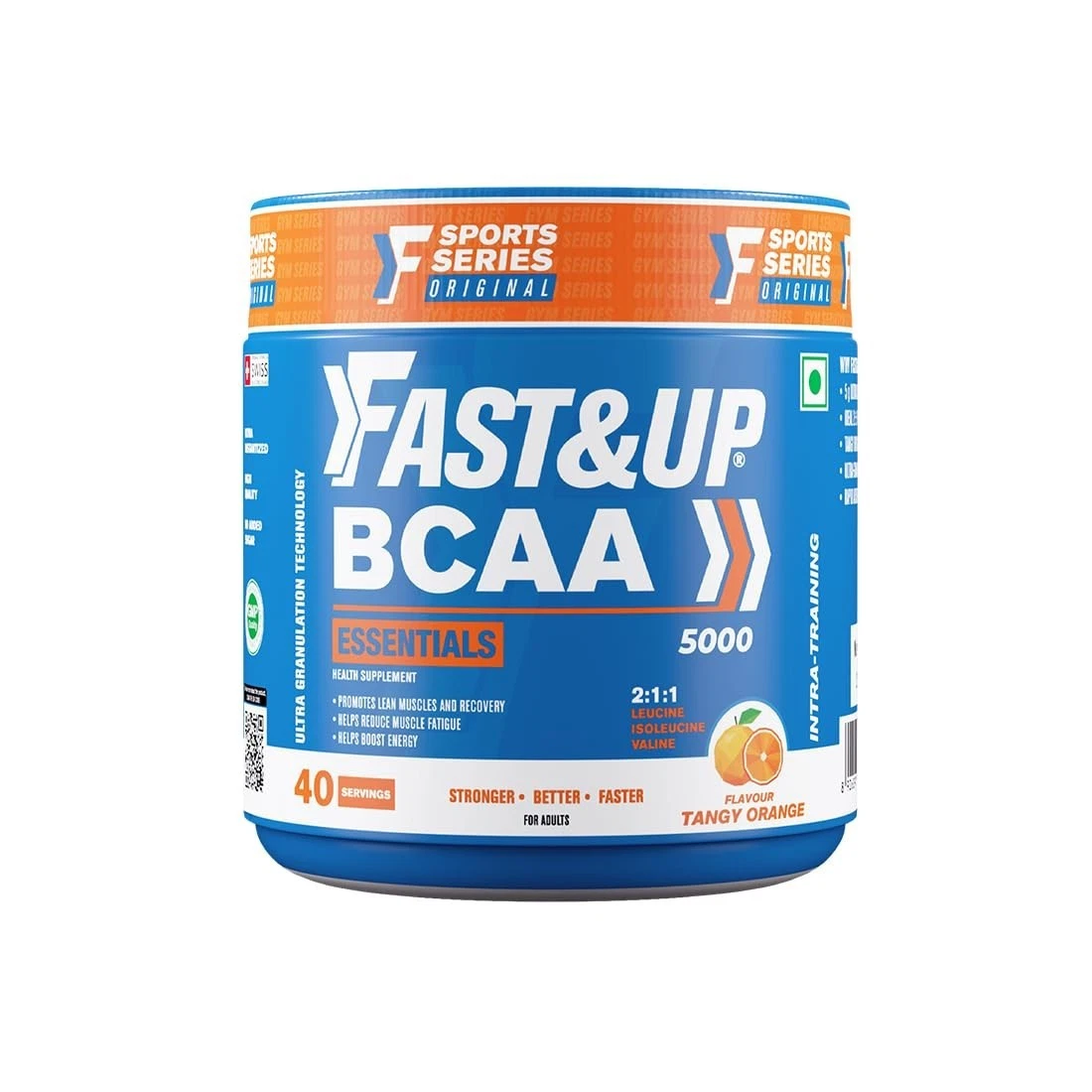 FAST&UP BCAA Basic with 2:1:1 Ideal Ratio (45 Servings, Orange Flavour)