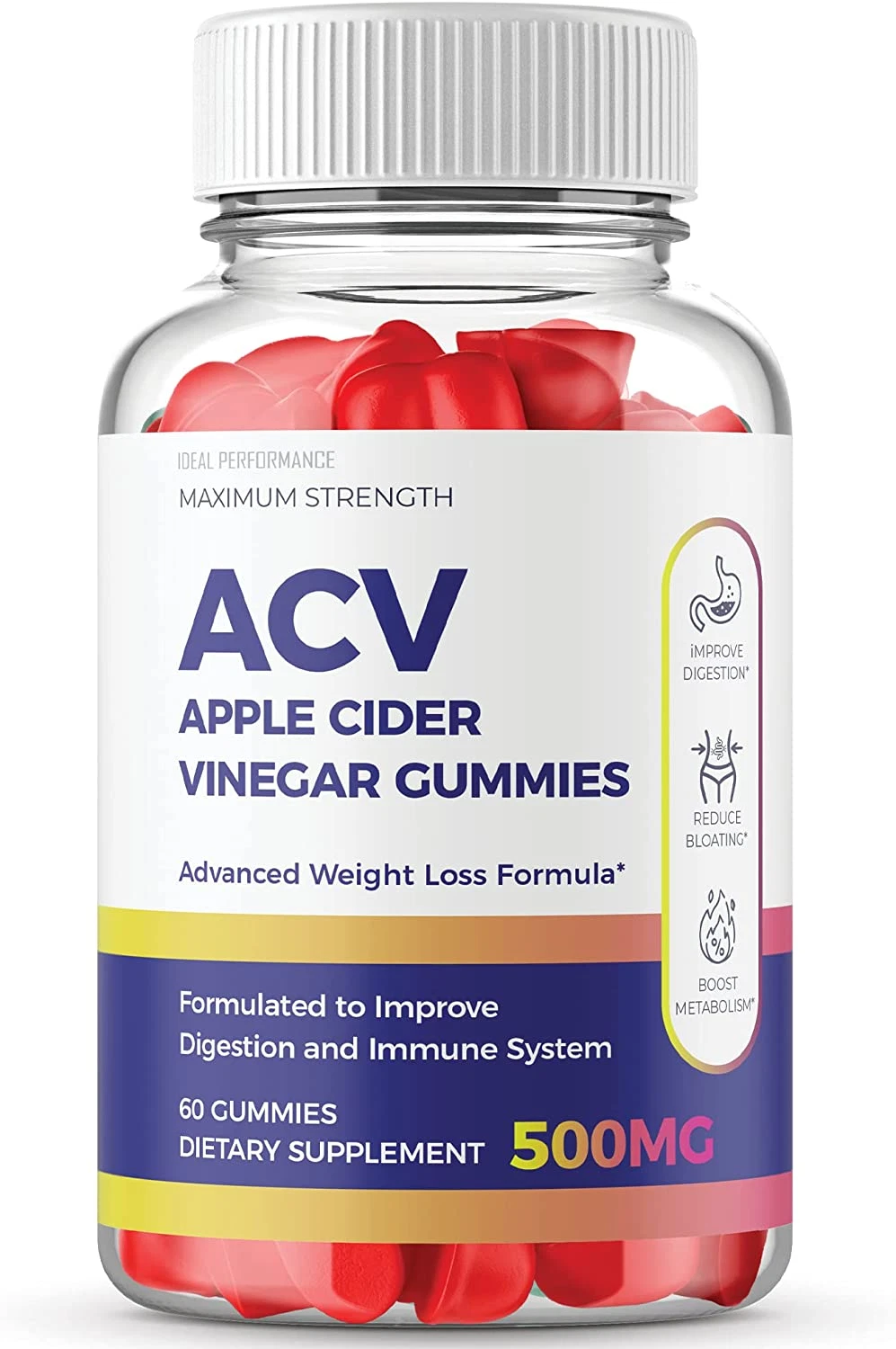 Keto Start ACV Gummies Apple Cider Vinegar Advanced 500 Mg (60 Gummies)
