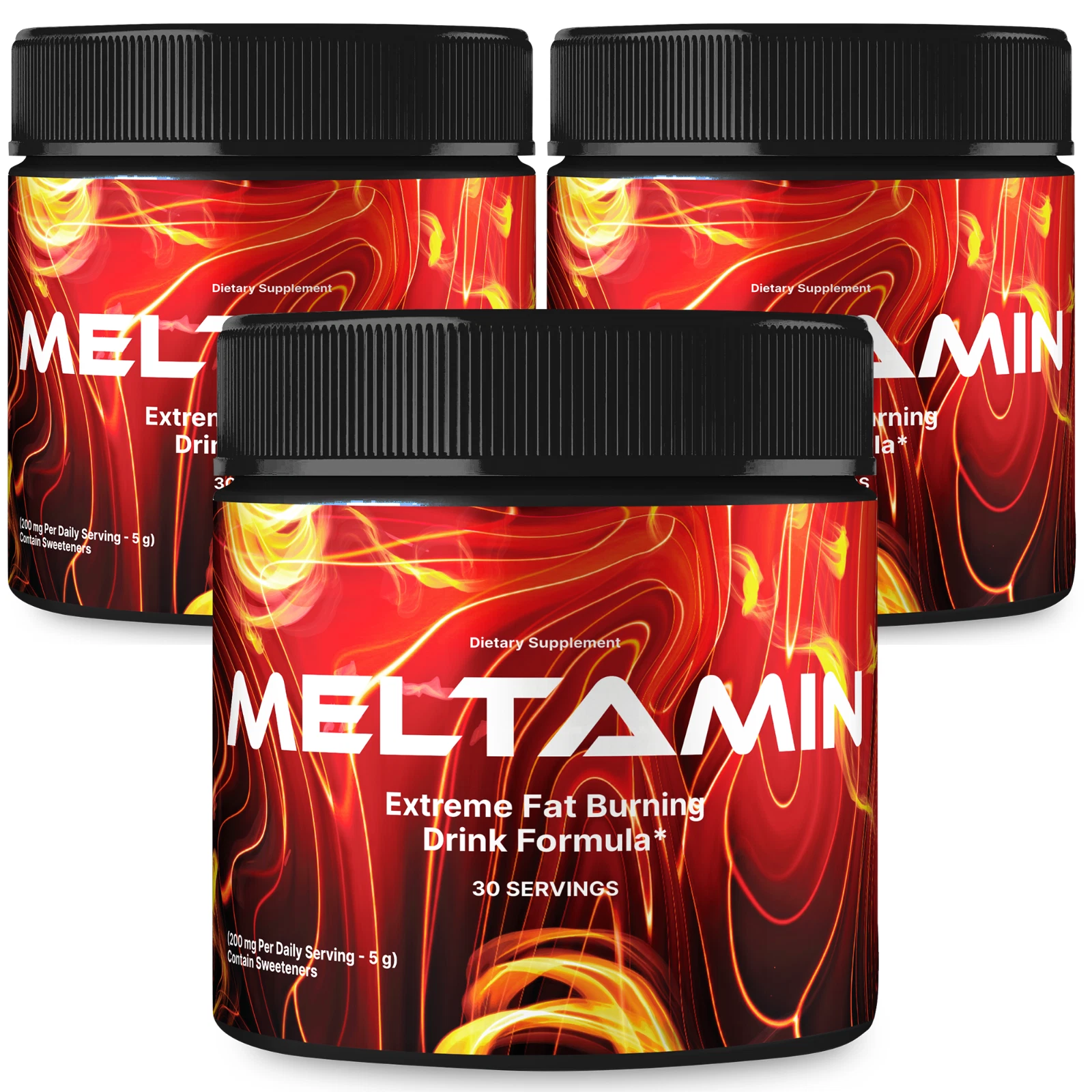 (3 Pack) Meltamin Powder - Official Meltamin Energy Support Supplement Powder